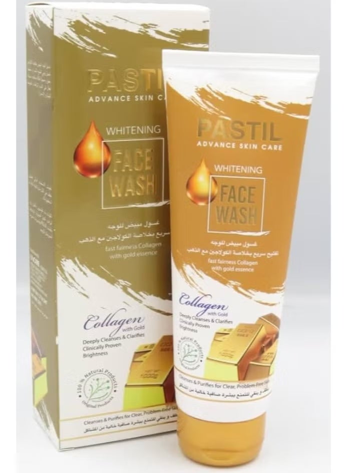 Whitening face wash for fast brightening with collagen and gold extract